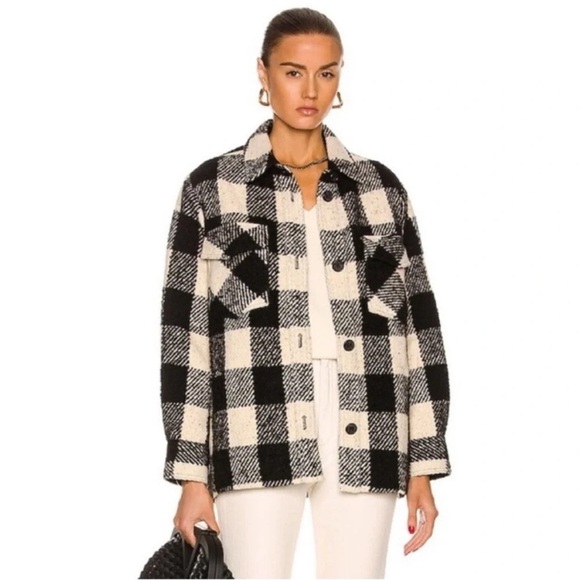 Nili Lotan Lenore Plaid Wool Barn Coat - Picture 1 of 13